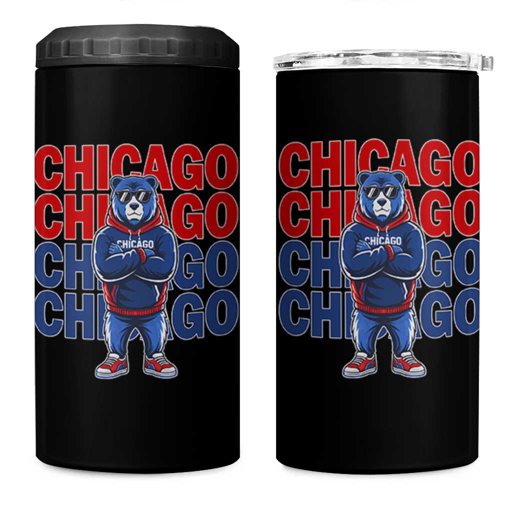 Vintage Chicago Pride Graphic 4 in 1 Can Cooler Tumbler US State Sports Fan Baseball Lover