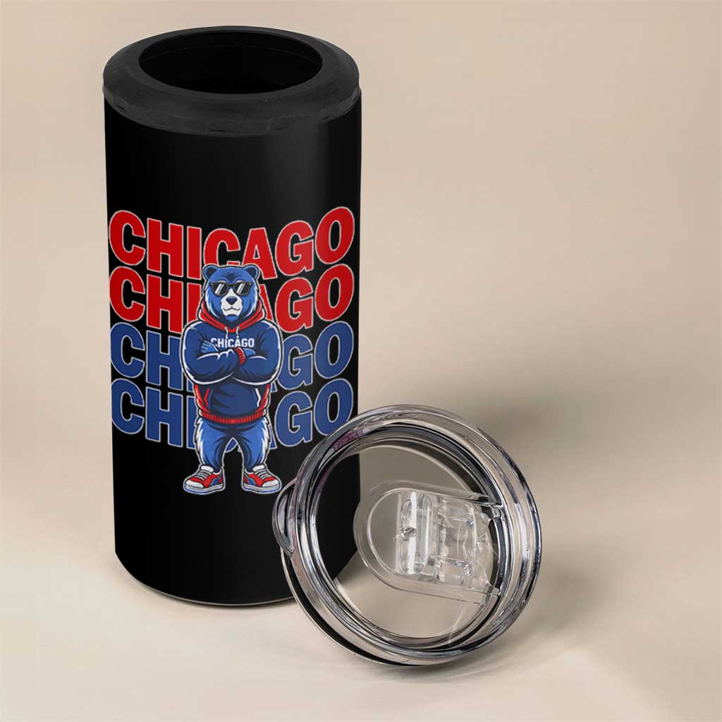 Vintage Chicago Pride Graphic 4 in 1 Can Cooler Tumbler US State Sports Fan Baseball Lover