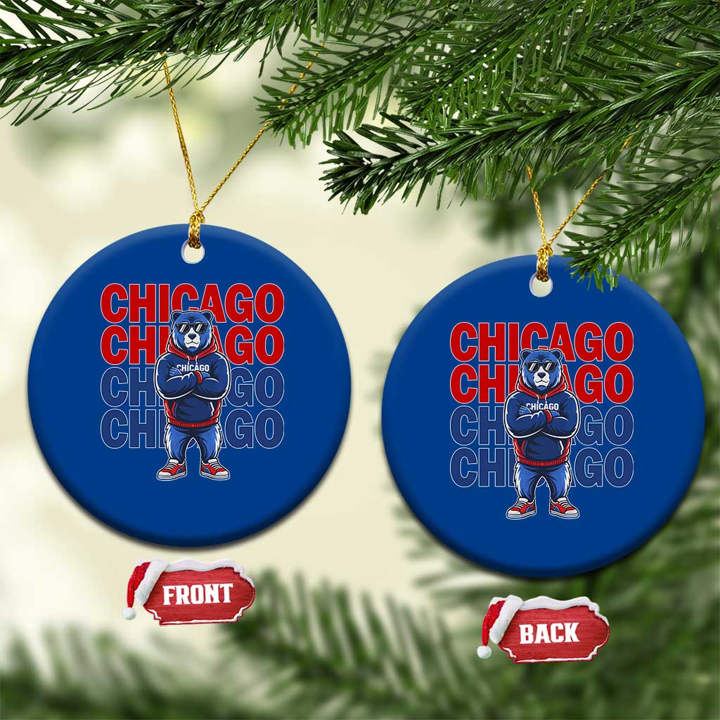 Vintage Chicago Pride Graphic Ceramic Ornament US State Sports Fan Baseball Lover
