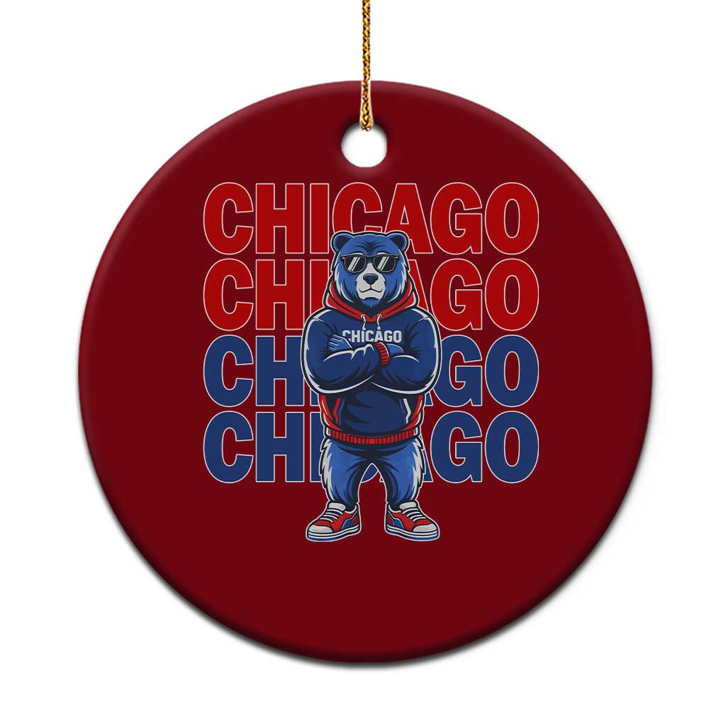Vintage Chicago Pride Graphic Ceramic Ornament US State Sports Fan Baseball Lover