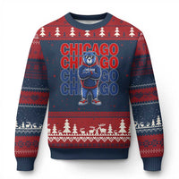 Vintage Chicago Pride Graphic Ugly Christmas Sweater US State Sports Fan Baseball Lover