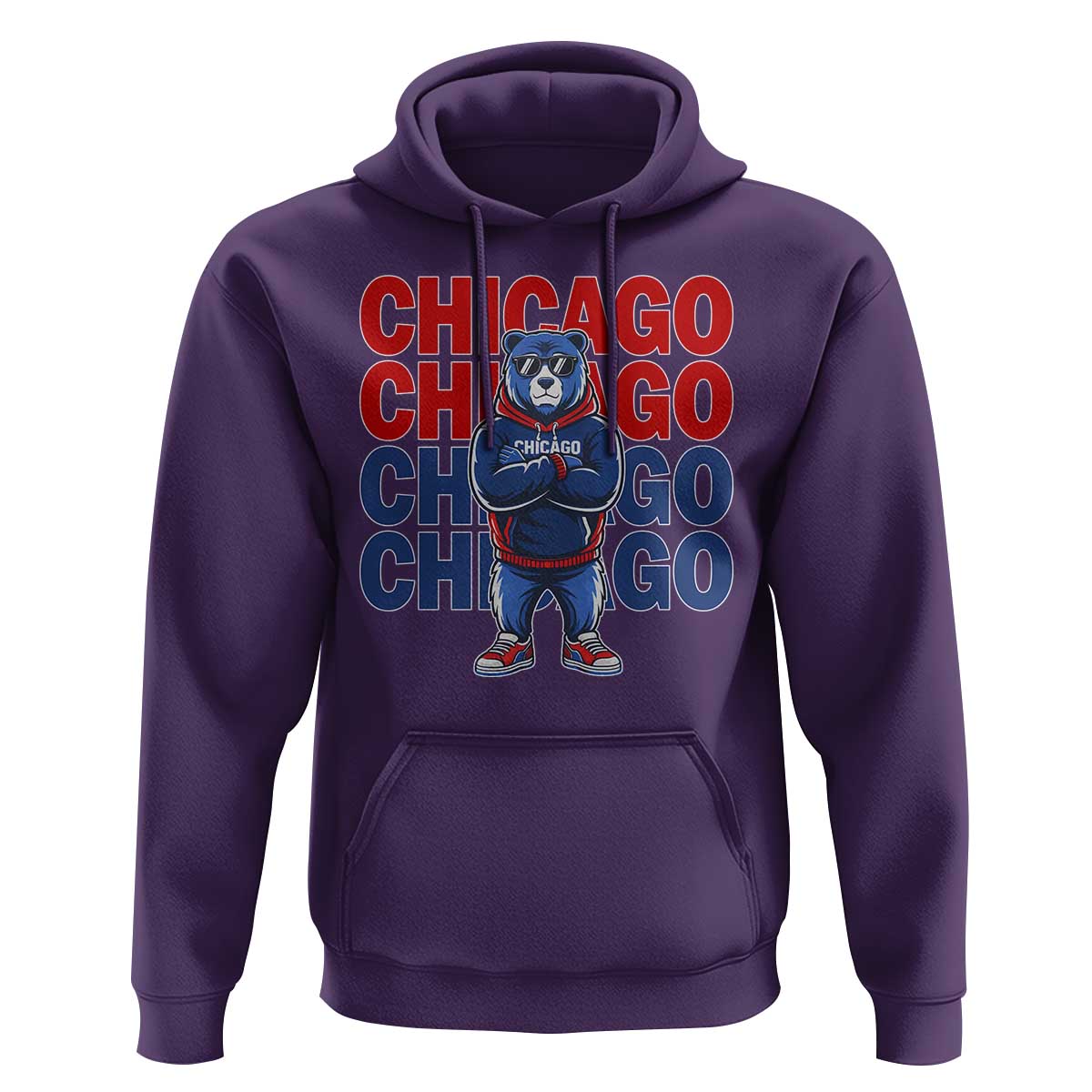 Vintage Chicago Pride Graphic Hoodie US State Sports Fan Baseball Lover