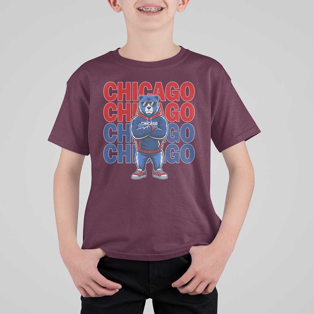Vintage Chicago Pride Graphic T Shirt For Kid US State Sports Fan Baseball Lover