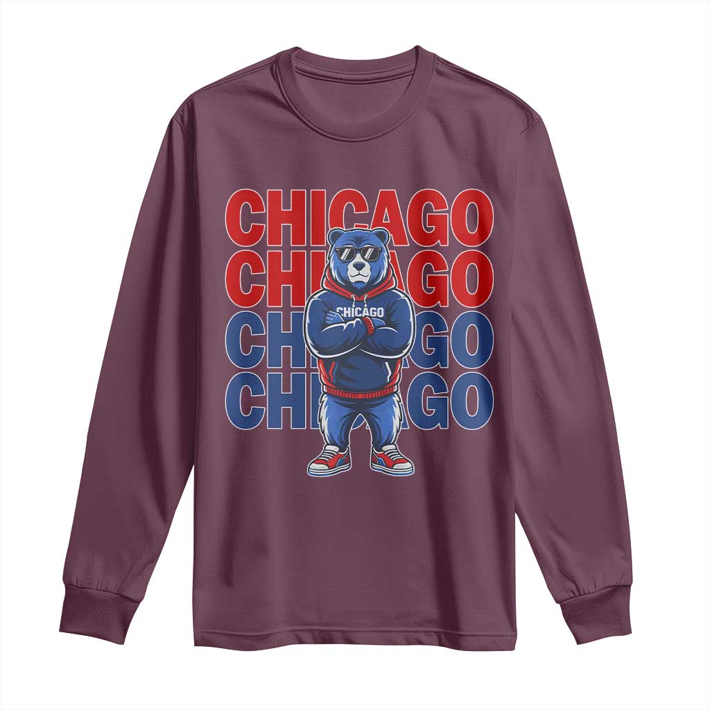 Vintage Chicago Pride Graphic Long Sleeve Shirt US State Sports Fan Baseball Lover