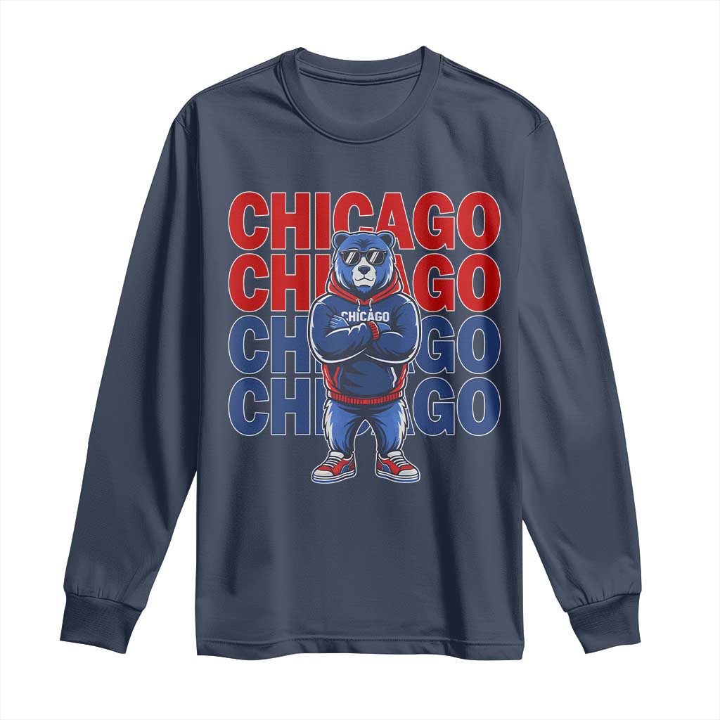 Vintage Chicago Pride Graphic Long Sleeve Shirt US State Sports Fan Baseball Lover