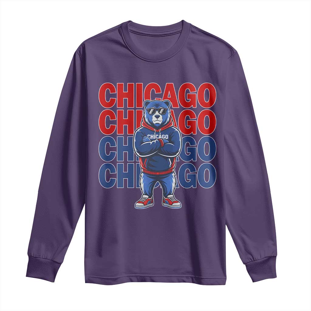 Vintage Chicago Pride Graphic Long Sleeve Shirt US State Sports Fan Baseball Lover