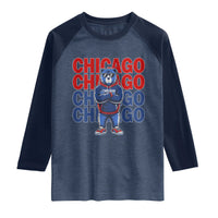 Vintage Chicago Pride Graphic Raglan Shirt US State Sports Fan Baseball Lover