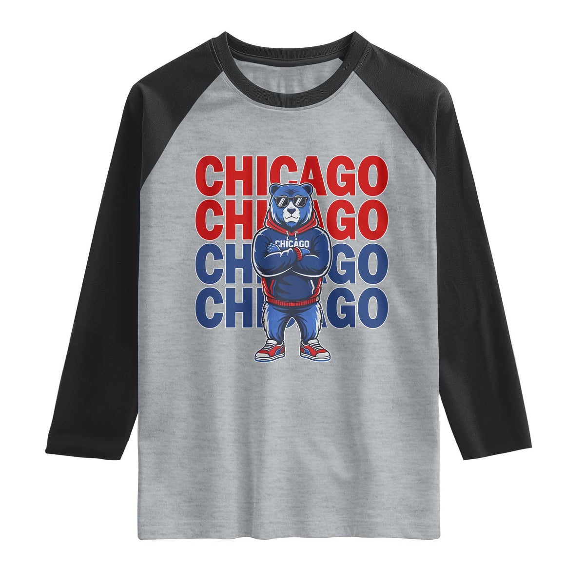 Vintage Chicago Pride Graphic Raglan Shirt US State Sports Fan Baseball Lover