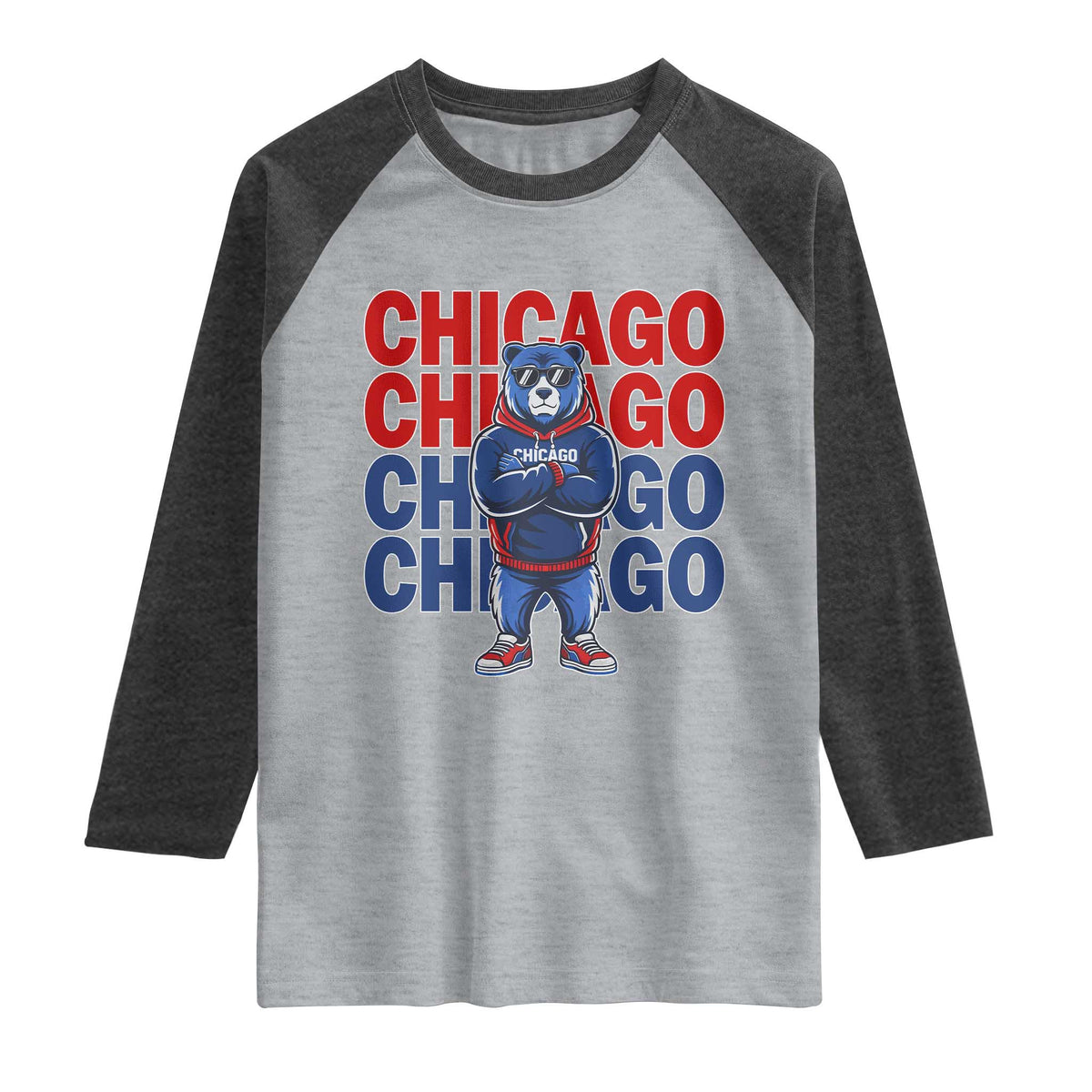 Vintage Chicago Pride Graphic Raglan Shirt US State Sports Fan Baseball Lover