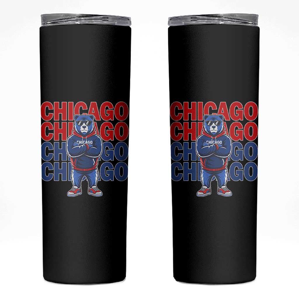 Vintage Chicago Pride Graphic Skinny Tumbler US State Sports Fan Baseball Lover