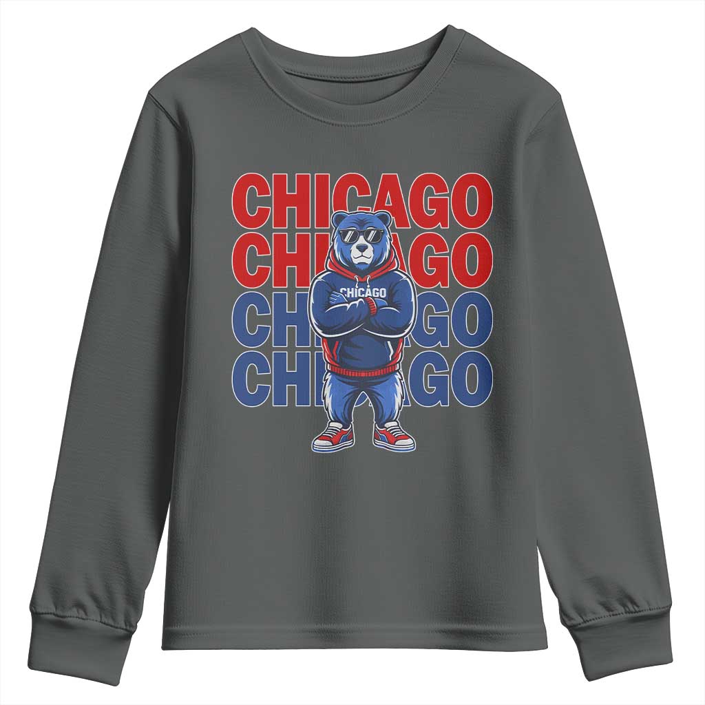 Vintage Chicago Pride Graphic Youth Sweatshirt US State Sports Fan Baseball Lover