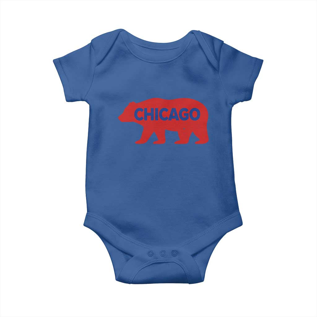 Chicago Baseball Baby Onesie Vintage Distressed Illinois City Pride Baseball Lover