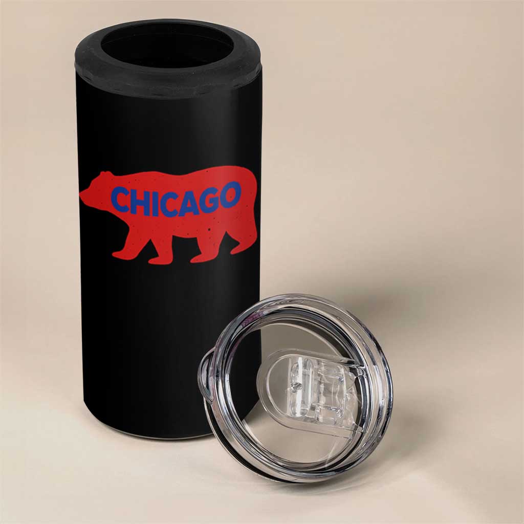 Chicago Baseball 4 in 1 Can Cooler Tumbler Vintage Distressed Illinois City Pride Baseball Lover