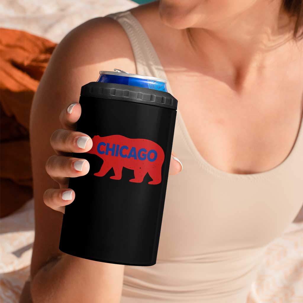 Chicago Baseball 4 in 1 Can Cooler Tumbler Vintage Distressed Illinois City Pride Baseball Lover