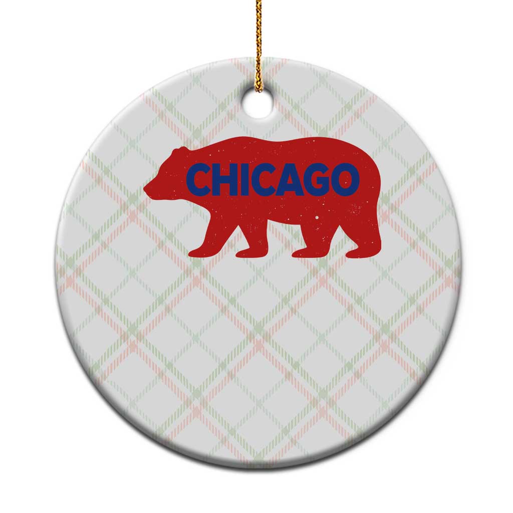 Chicago Baseball Ceramic Ornament Vintage Distressed Illinois City Pride Baseball Lover