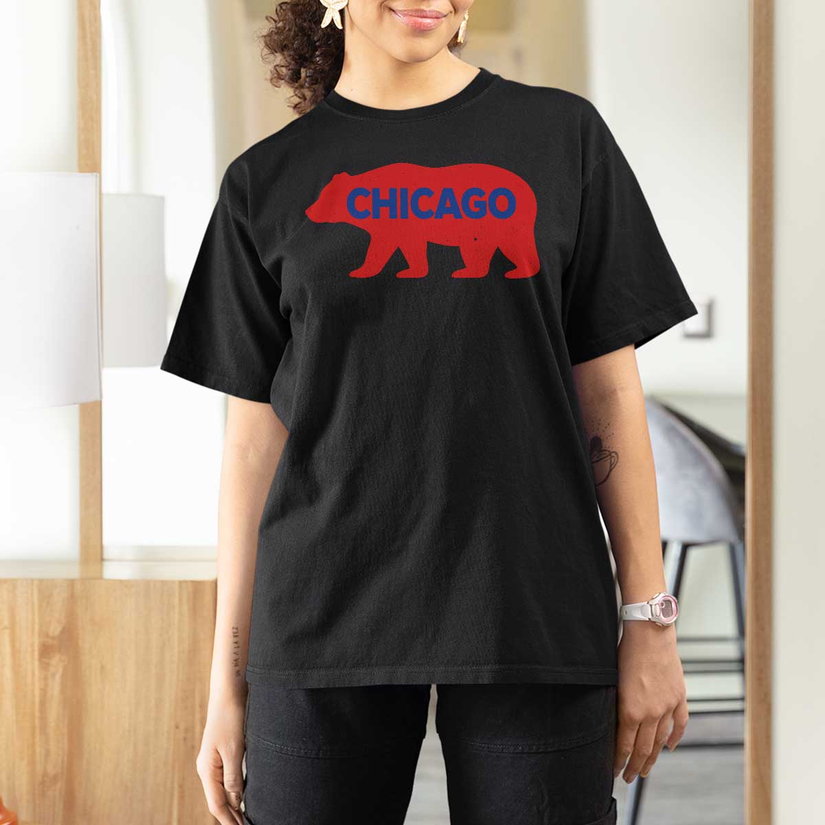 Chicago Baseball T Shirt For Women Vintage Distressed Illinois City Pride Baseball Lover