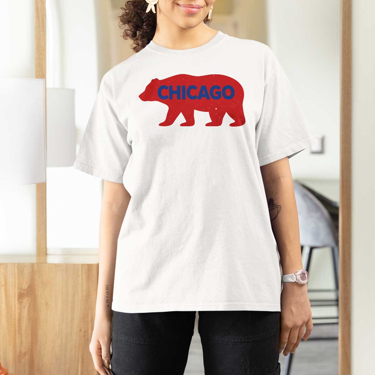 Chicago Baseball T Shirt For Women Vintage Distressed Illinois City Pride Baseball Lover