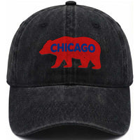 Chicago Baseball Washed Cotton Baseball Cap Vintage Distressed Illinois City Pride Baseball Lover