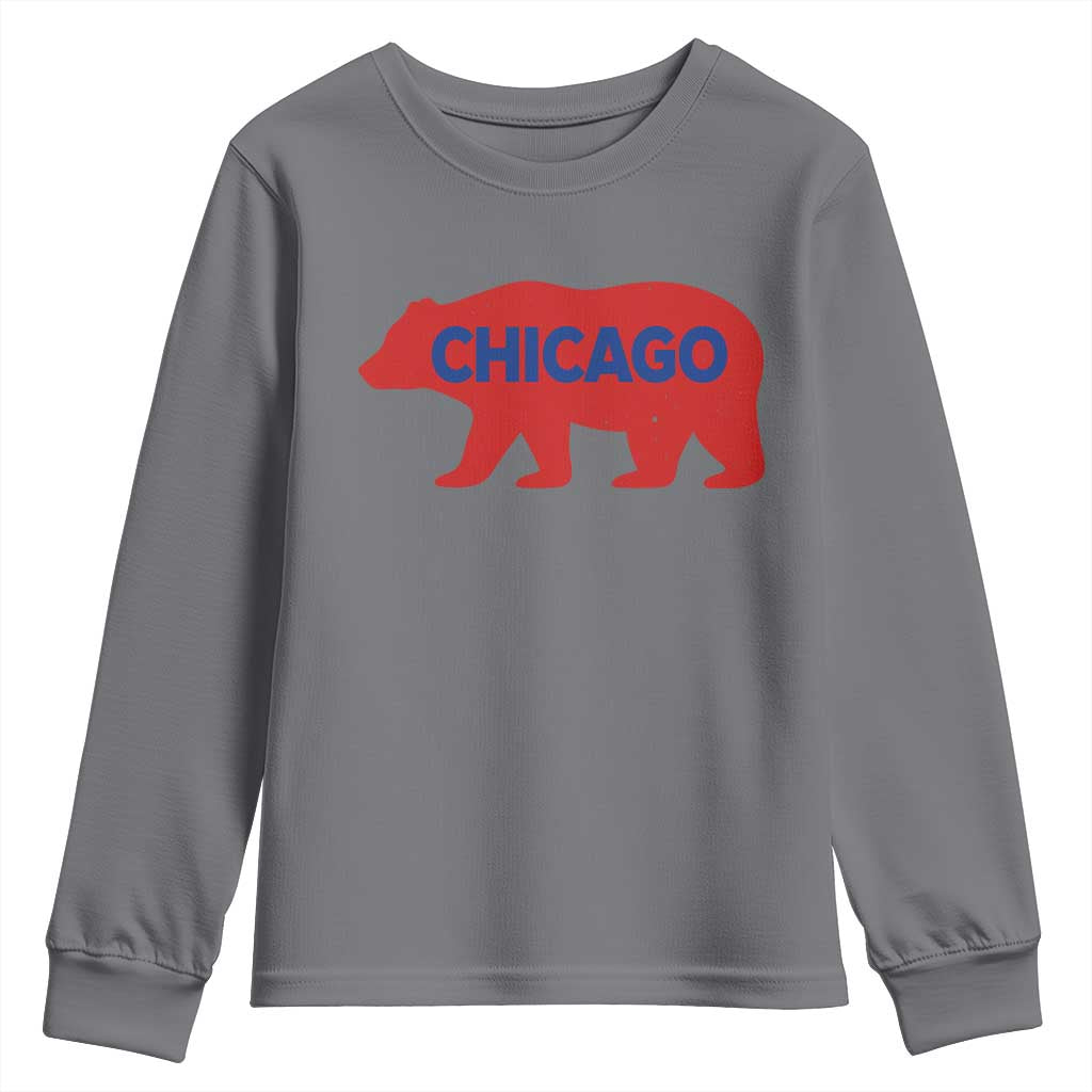 Chicago Baseball Youth Sweatshirt Vintage Distressed Illinois City Pride Baseball Lover