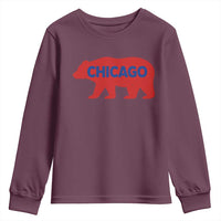 Chicago Baseball Youth Sweatshirt Vintage Distressed Illinois City Pride Baseball Lover