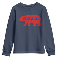 Chicago Baseball Youth Sweatshirt Vintage Distressed Illinois City Pride Baseball Lover