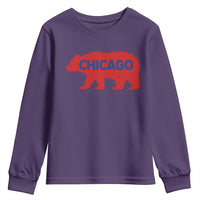 Chicago Baseball Youth Sweatshirt Vintage Distressed Illinois City Pride Baseball Lover
