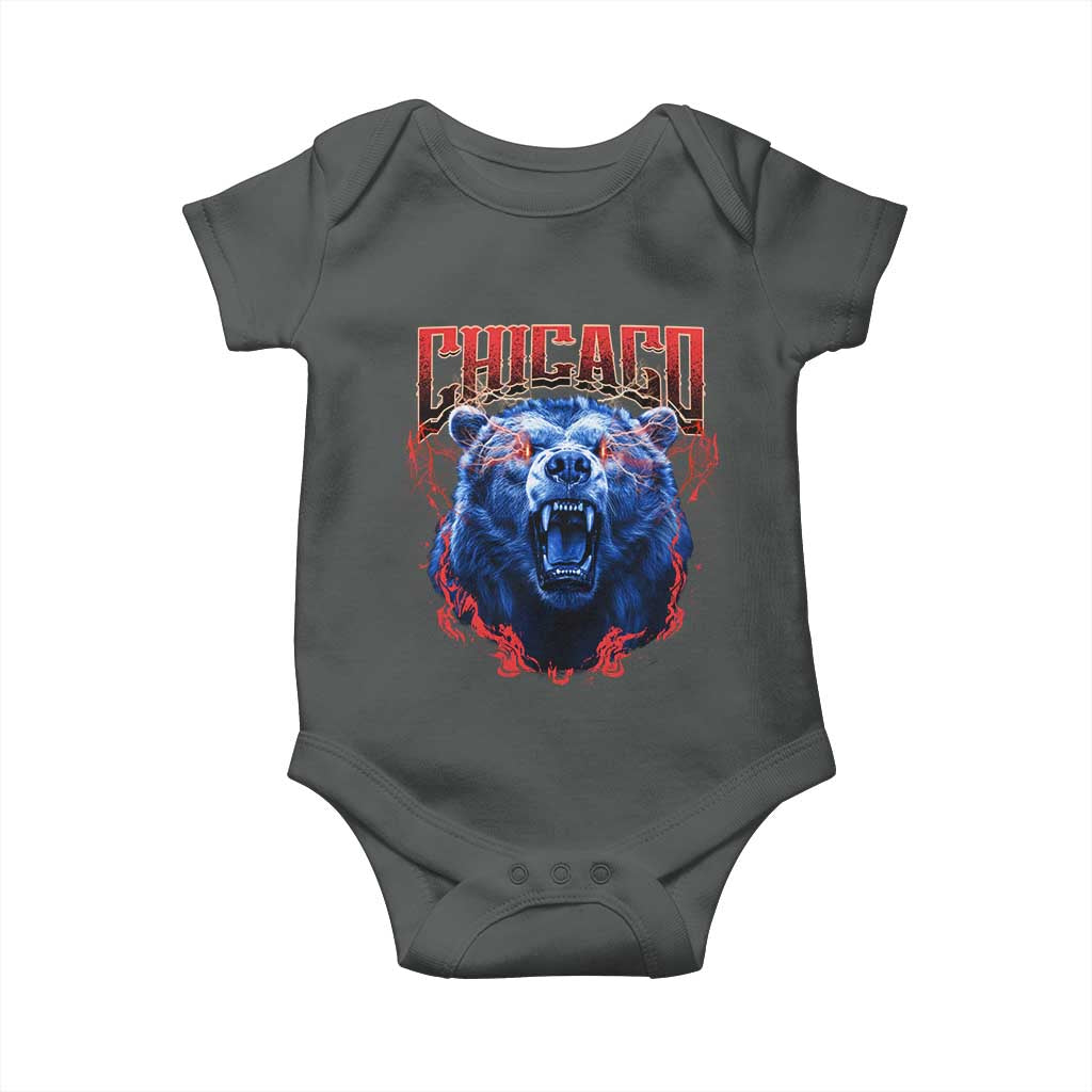 Retro Chicago Baby Onesie Vintage Cub Bootleg Graphic Baseball Fans