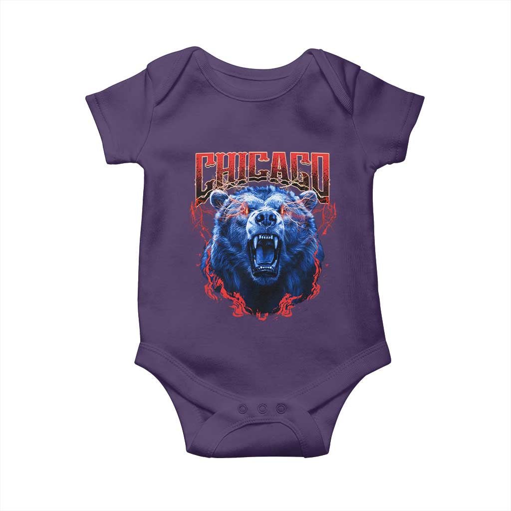 Retro Chicago Baby Onesie Vintage Cub Bootleg Graphic Baseball Fans