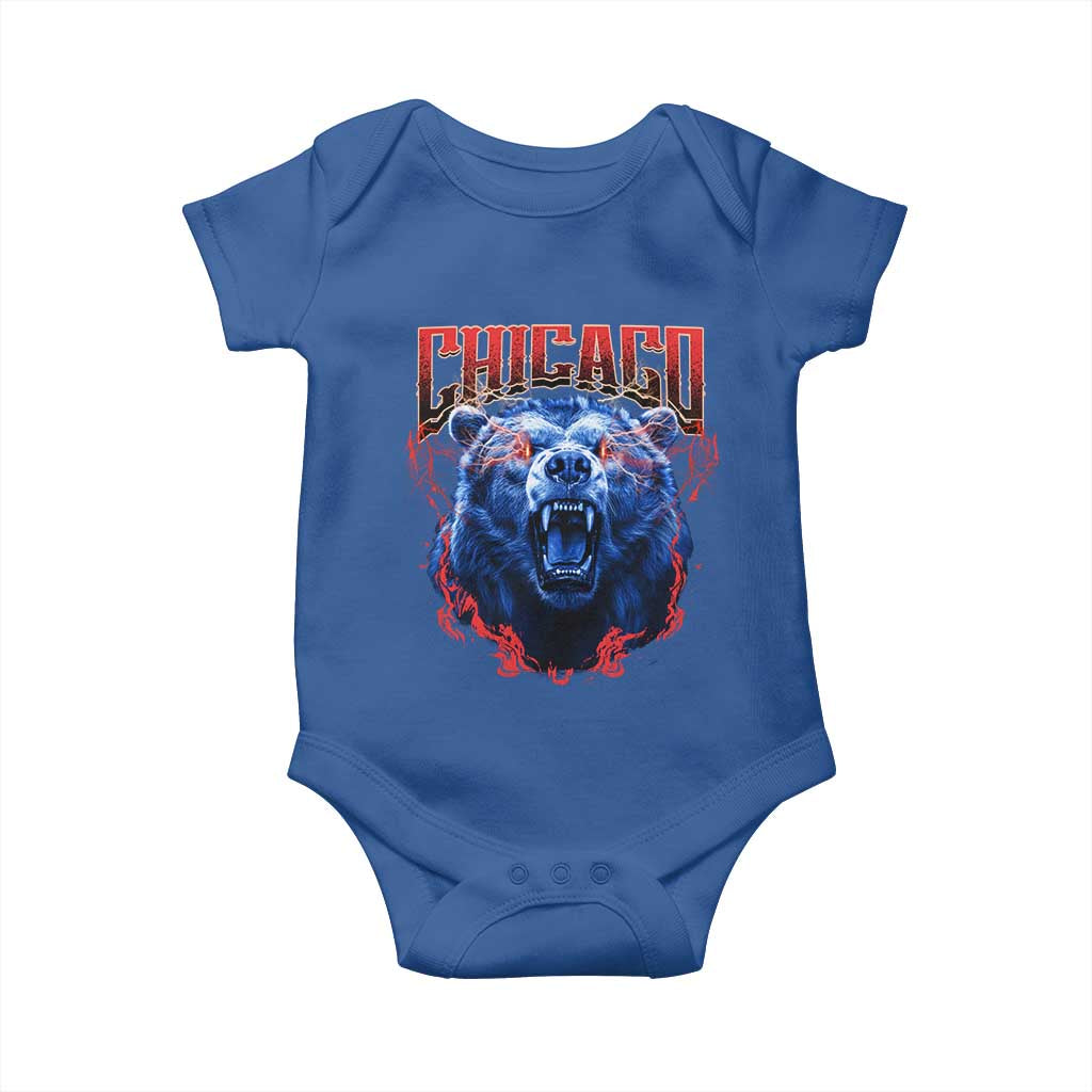 Retro Chicago Baby Onesie Vintage Cub Bootleg Graphic Baseball Fans