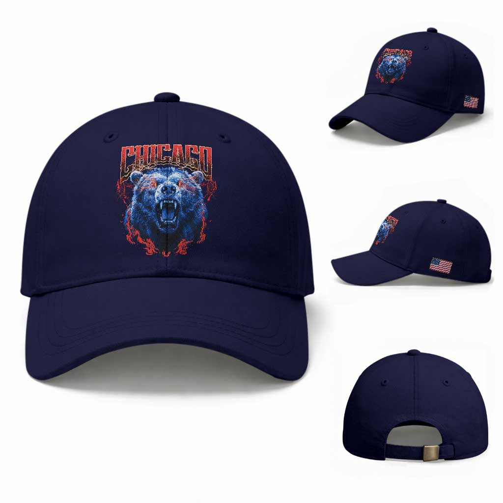 Retro Chicago Baseball Cap Vintage Cub Bootleg Graphic Baseball Fans