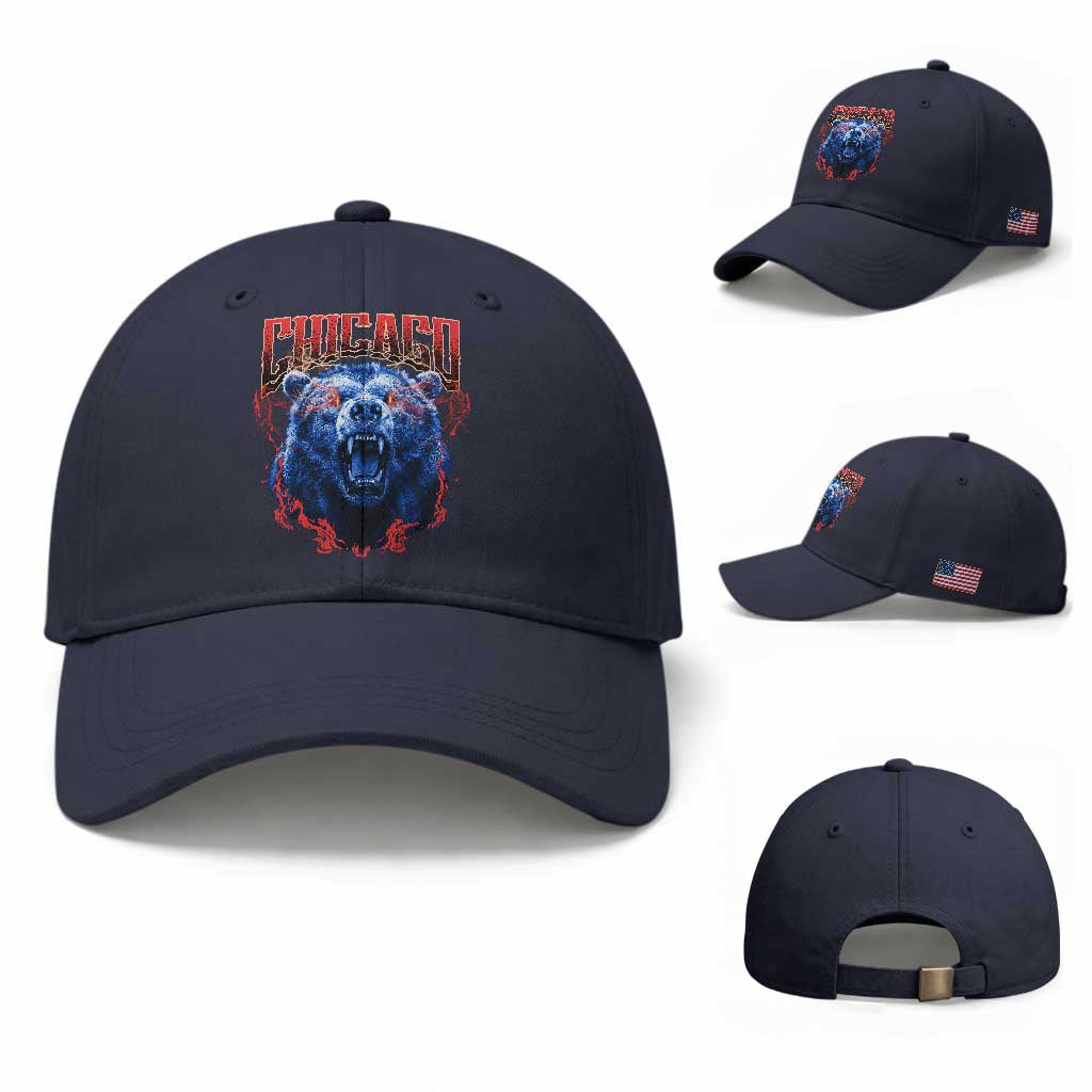 Retro Chicago Baseball Cap Vintage Cub Bootleg Graphic Baseball Fans