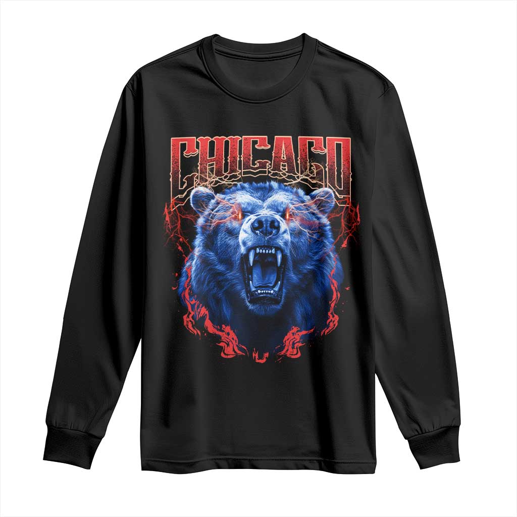 Retro Chicago Long Sleeve Shirt Vintage Cub Bootleg Graphic Baseball Fans