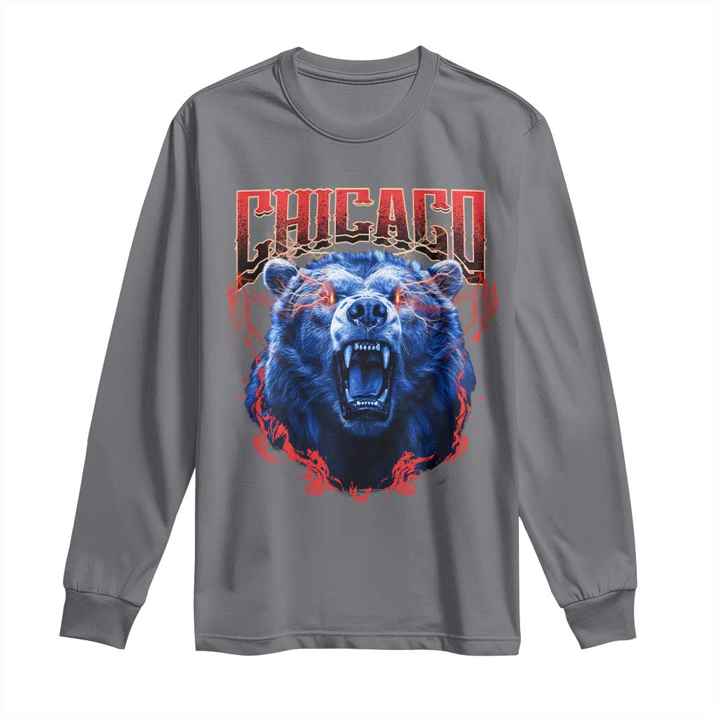 Retro Chicago Long Sleeve Shirt Vintage Cub Bootleg Graphic Baseball Fans