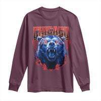 Retro Chicago Long Sleeve Shirt Vintage Cub Bootleg Graphic Baseball Fans