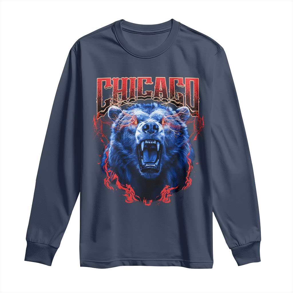 Retro Chicago Long Sleeve Shirt Vintage Cub Bootleg Graphic Baseball Fans