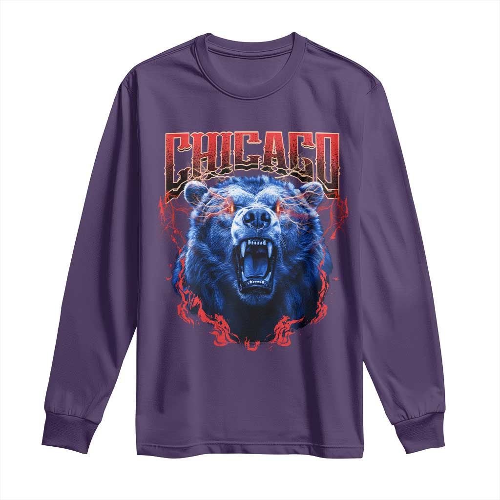 Retro Chicago Long Sleeve Shirt Vintage Cub Bootleg Graphic Baseball Fans