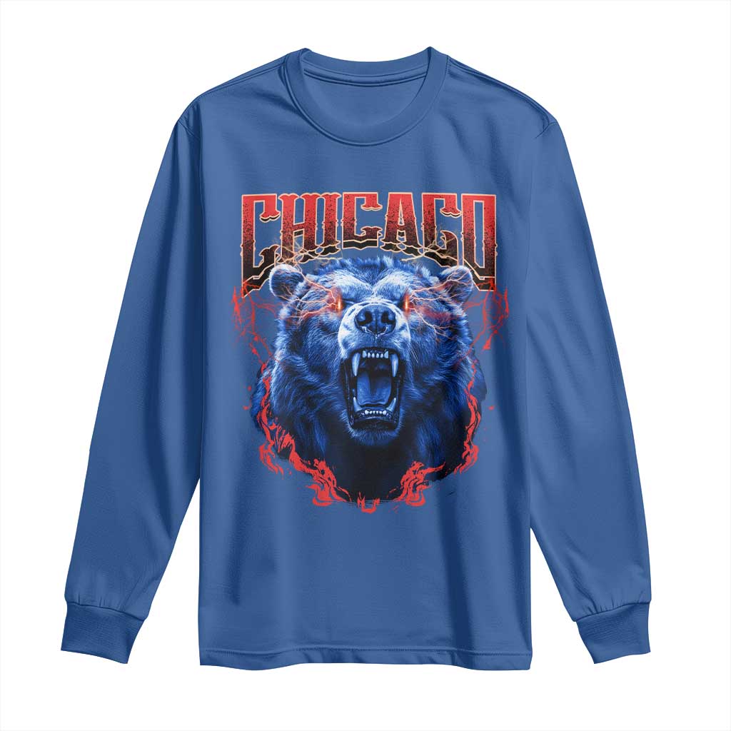 Retro Chicago Long Sleeve Shirt Vintage Cub Bootleg Graphic Baseball Fans