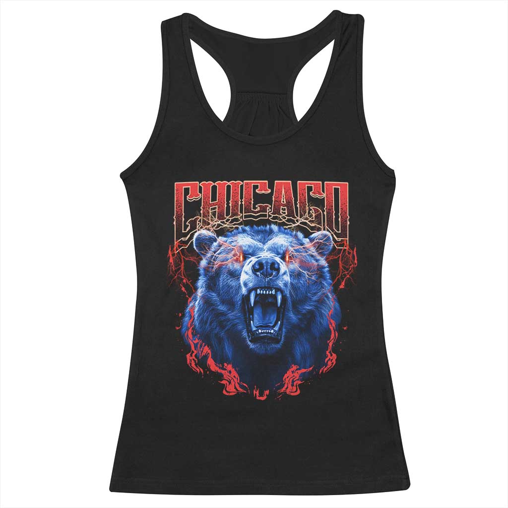 Retro Chicago Racerback Tank Top Vintage Cub Bootleg Graphic Baseball Fans