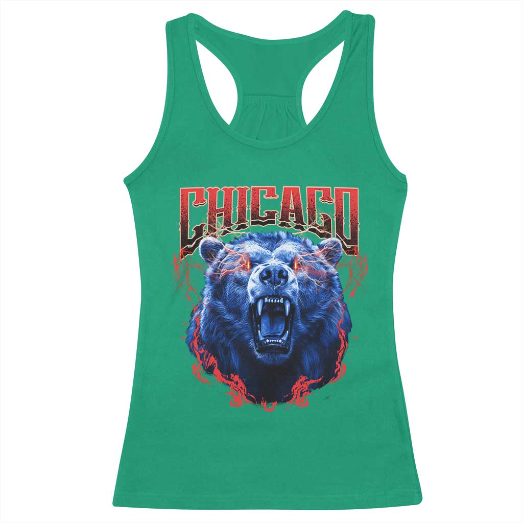 Retro Chicago Racerback Tank Top Vintage Cub Bootleg Graphic Baseball Fans