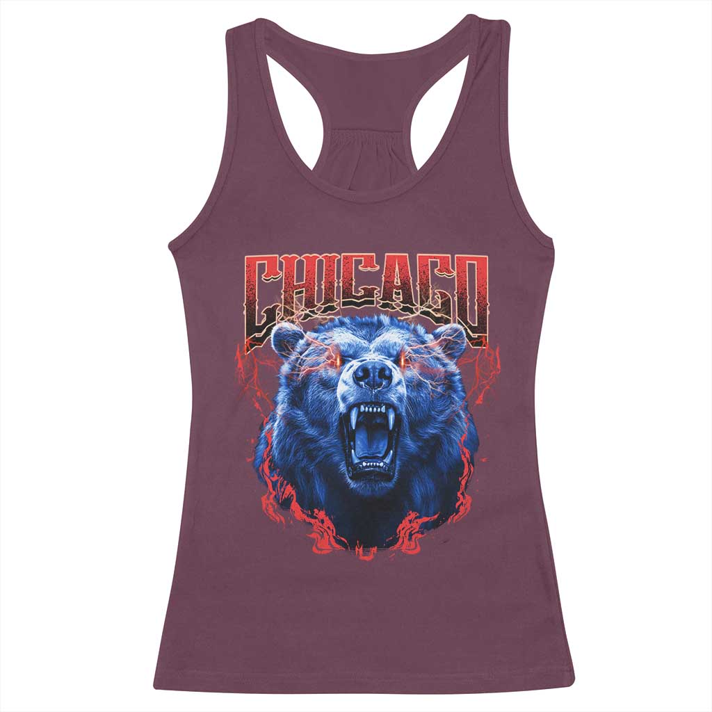 Retro Chicago Racerback Tank Top Vintage Cub Bootleg Graphic Baseball Fans