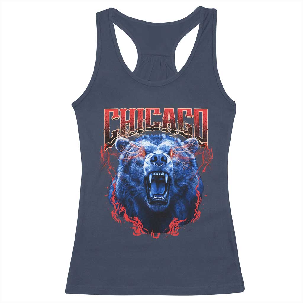 Retro Chicago Racerback Tank Top Vintage Cub Bootleg Graphic Baseball Fans