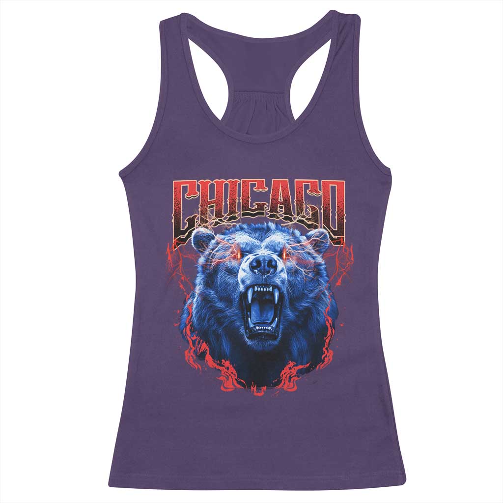 Retro Chicago Racerback Tank Top Vintage Cub Bootleg Graphic Baseball Fans