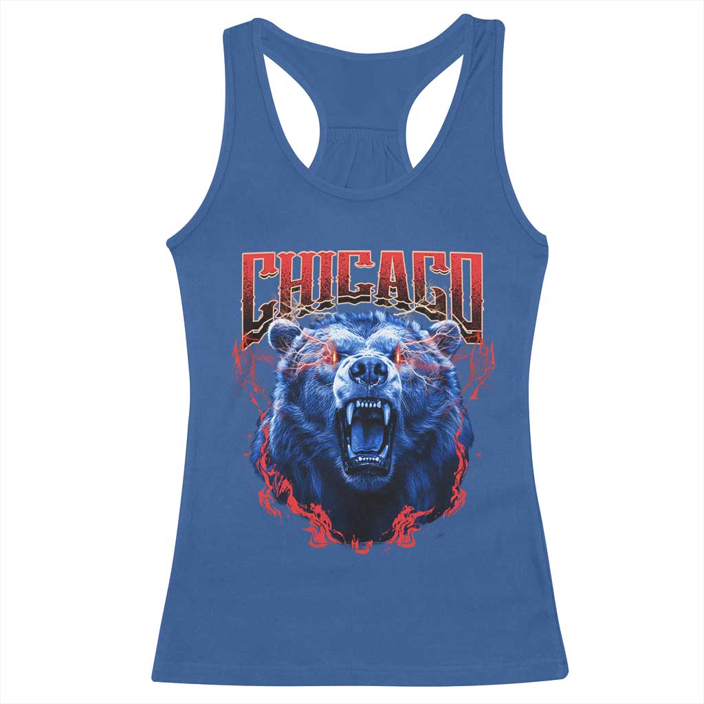Retro Chicago Racerback Tank Top Vintage Cub Bootleg Graphic Baseball Fans