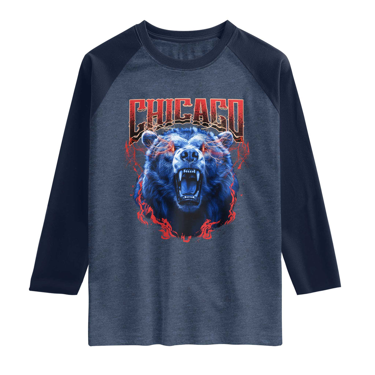 Retro Chicago Raglan Shirt Vintage Cub Bootleg Graphic Baseball Fans