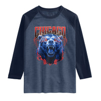 Retro Chicago Raglan Shirt Vintage Cub Bootleg Graphic Baseball Fans