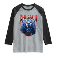 Retro Chicago Raglan Shirt Vintage Cub Bootleg Graphic Baseball Fans