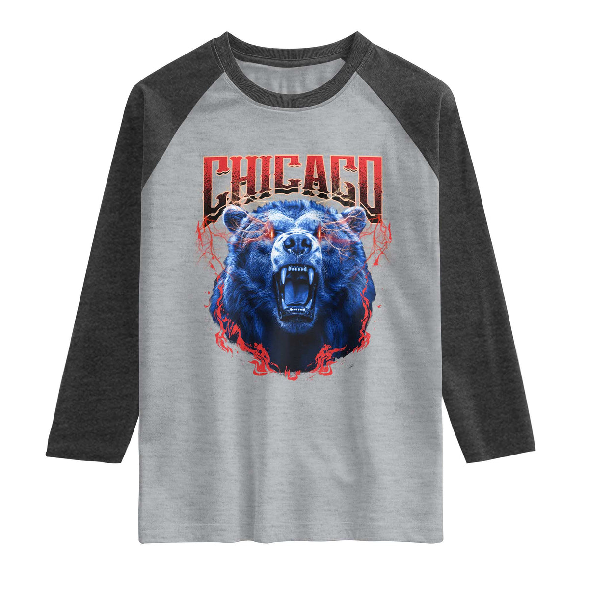 Retro Chicago Raglan Shirt Vintage Cub Bootleg Graphic Baseball Fans