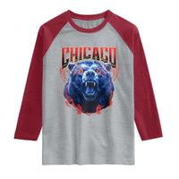 Retro Chicago Raglan Shirt Vintage Cub Bootleg Graphic Baseball Fans