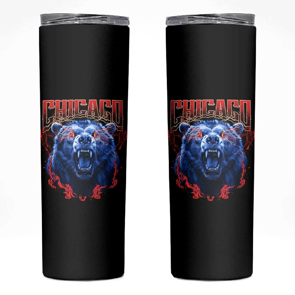 Retro Chicago Skinny Tumbler Vintage Cub Bootleg Graphic Baseball Fans