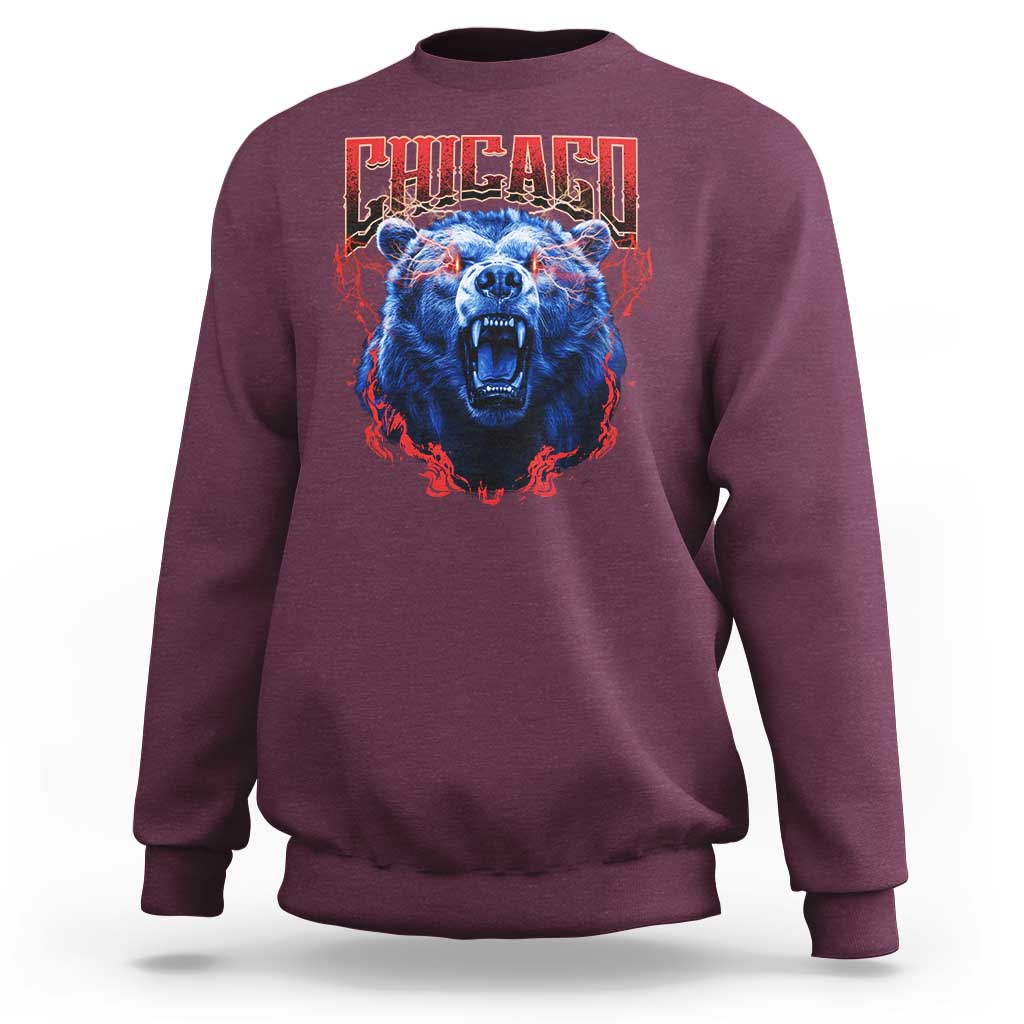Retro Chicago Sweatshirt Vintage Cub Bootleg Graphic Baseball Fans